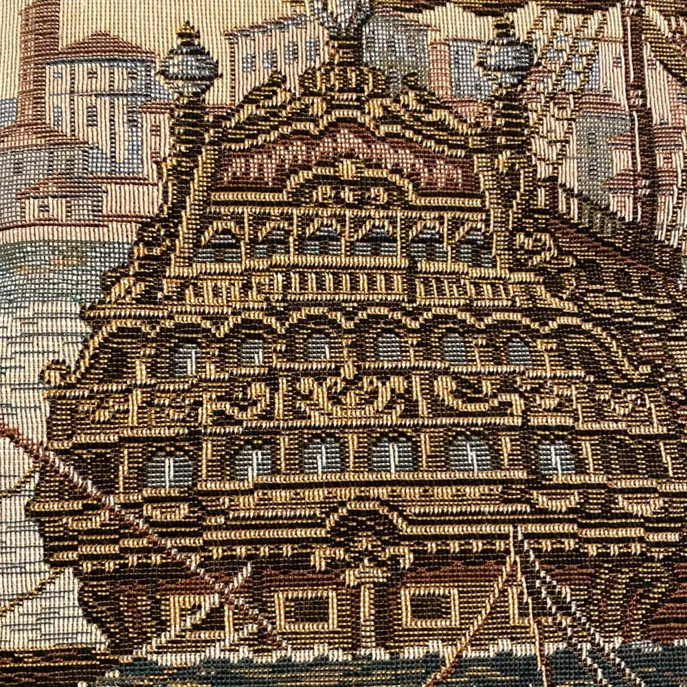 NWT The Galleon Metrax Ship Harbor Tapestry - made in Belgium